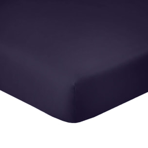 Drap Housse 100% Coton - Bonnet 35cm 100% Coton 57fils Bleu Imperial