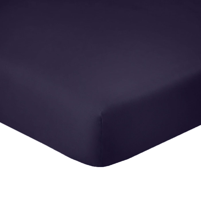 Drap Housse 100% Coton - Bonnet 35cm 100% Coton 57fils Bleu Imperial