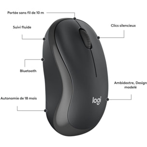Souris sans fil LOGITECH M240 Silent Graphite Bluetooth