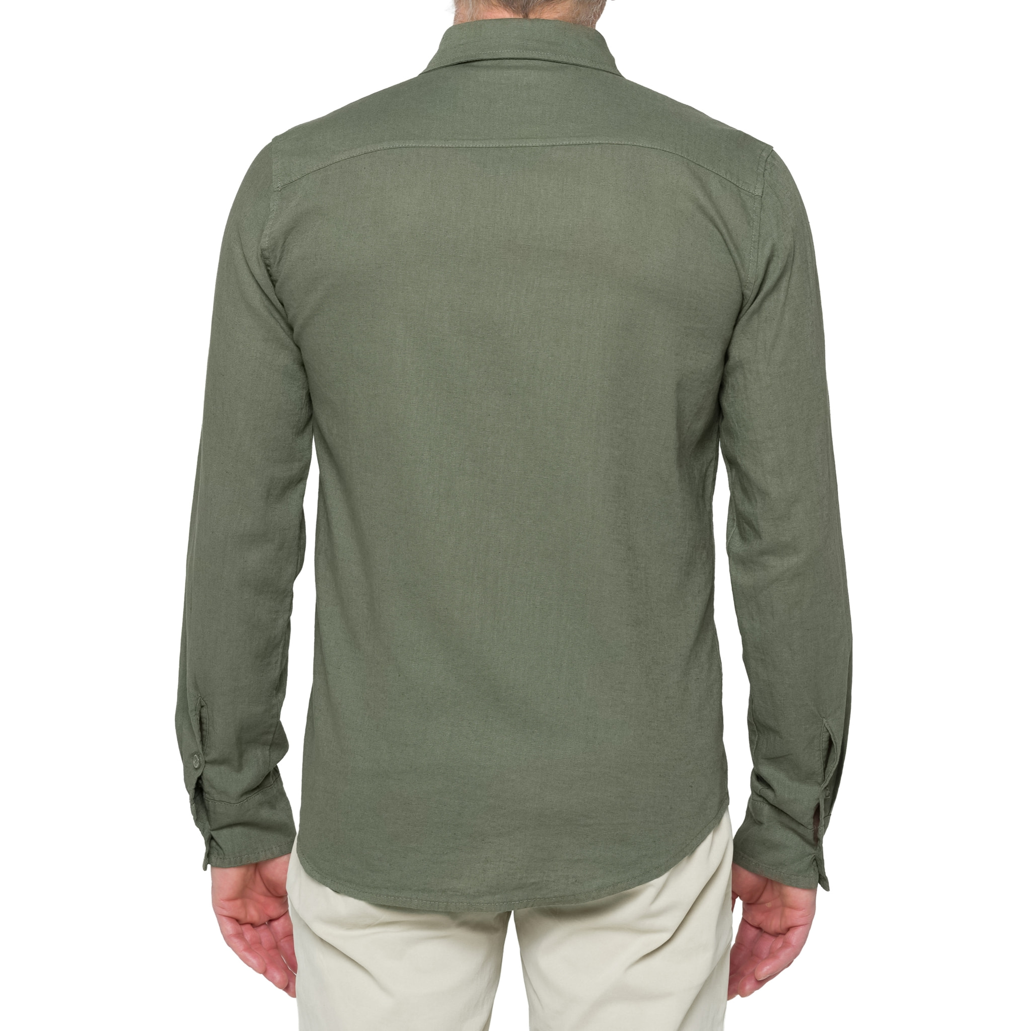 Camisa de lino Hot Buttered Saunders Verde militar