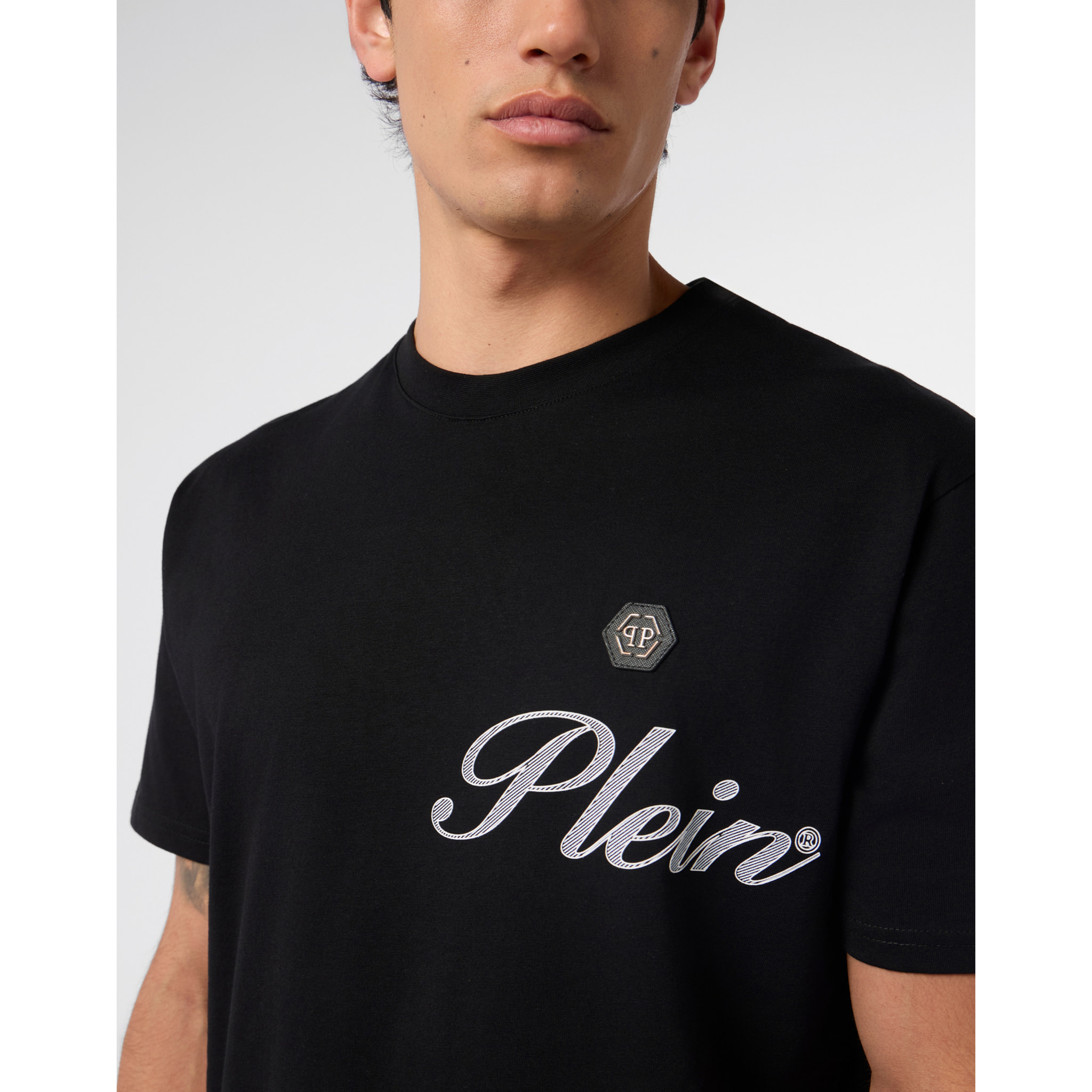 PHILIPP PLEIN Camiseta de cuello redondo y manga corta SIGNATURE