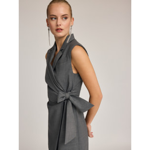 Motivi - Vestito ad incrocio con fiocco - Grigio