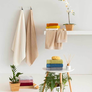 Set de 3 toallas LIVING - 500 gr/m2 - 30x50+50x90+90x150 cm verde