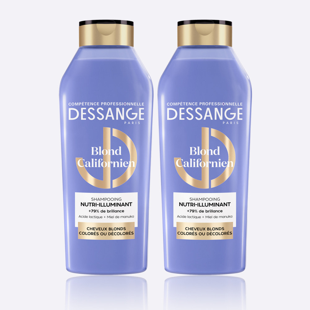 Dessange Blond Californien Shampooing Nutri-illuminant Cheveux Blonds, Colorés ou Décolorés 280ml Lot de 2