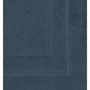 Tapis de bain pur coton 900 g/m² uni bleu Elea bleu ardoise