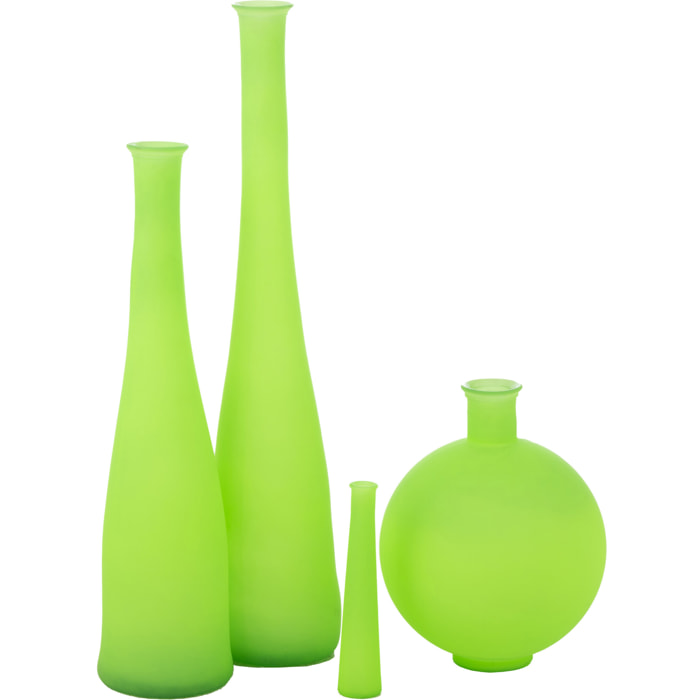 J-Line Vase Bottle Glass Neon Green Large