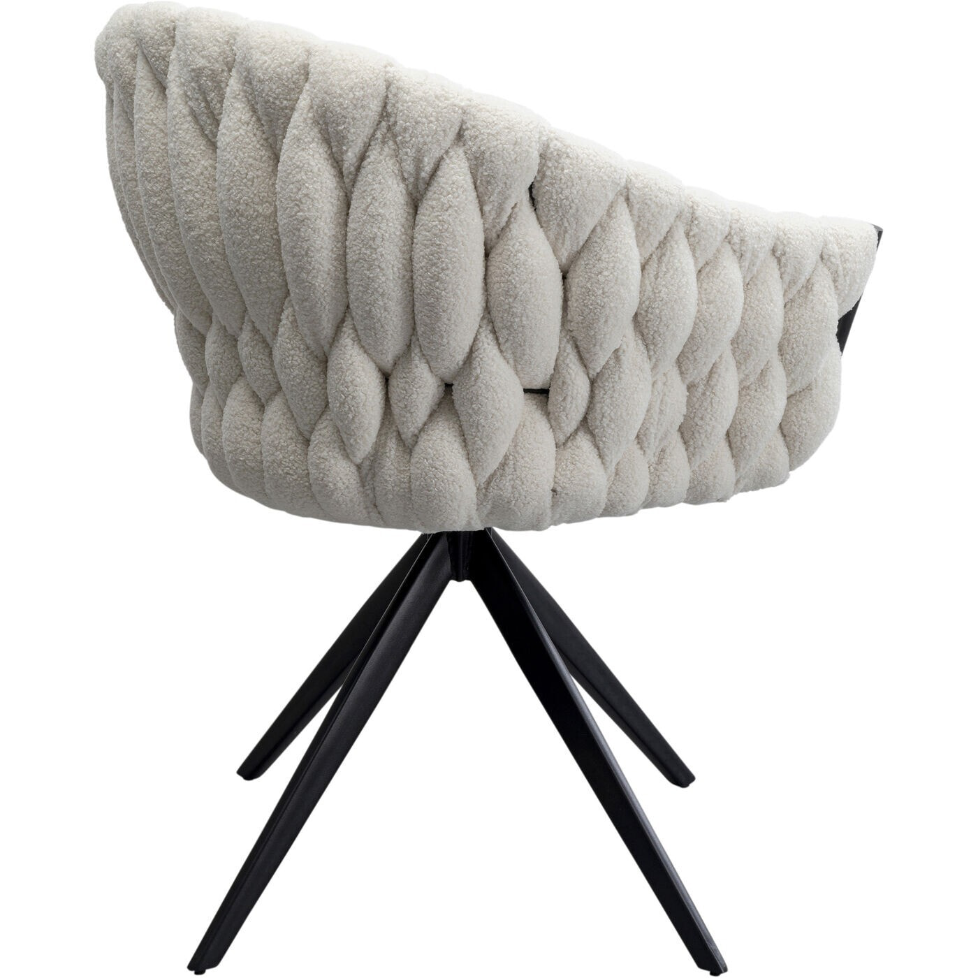 Chaise avec accoudoirs pivotante Knot Boucle blanche Kare Design