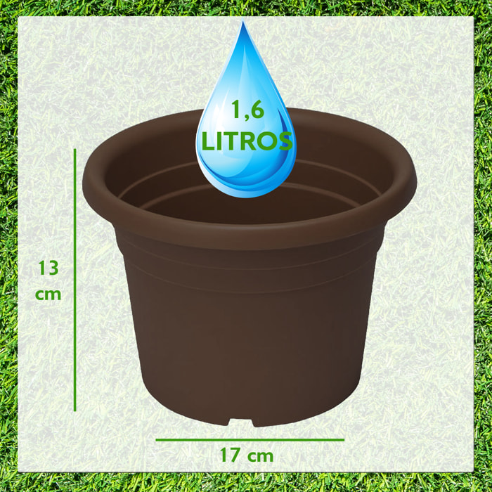 Maceta cilindro 1,6L Zanvic marrón