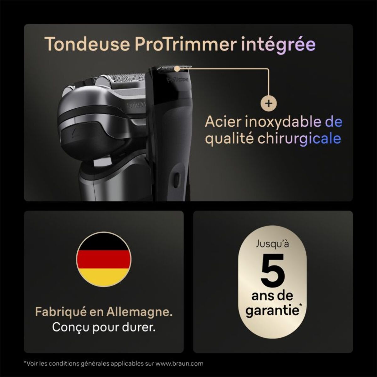 Rasoir électrique BRAUN Series 9 9675cc Clean&Charge