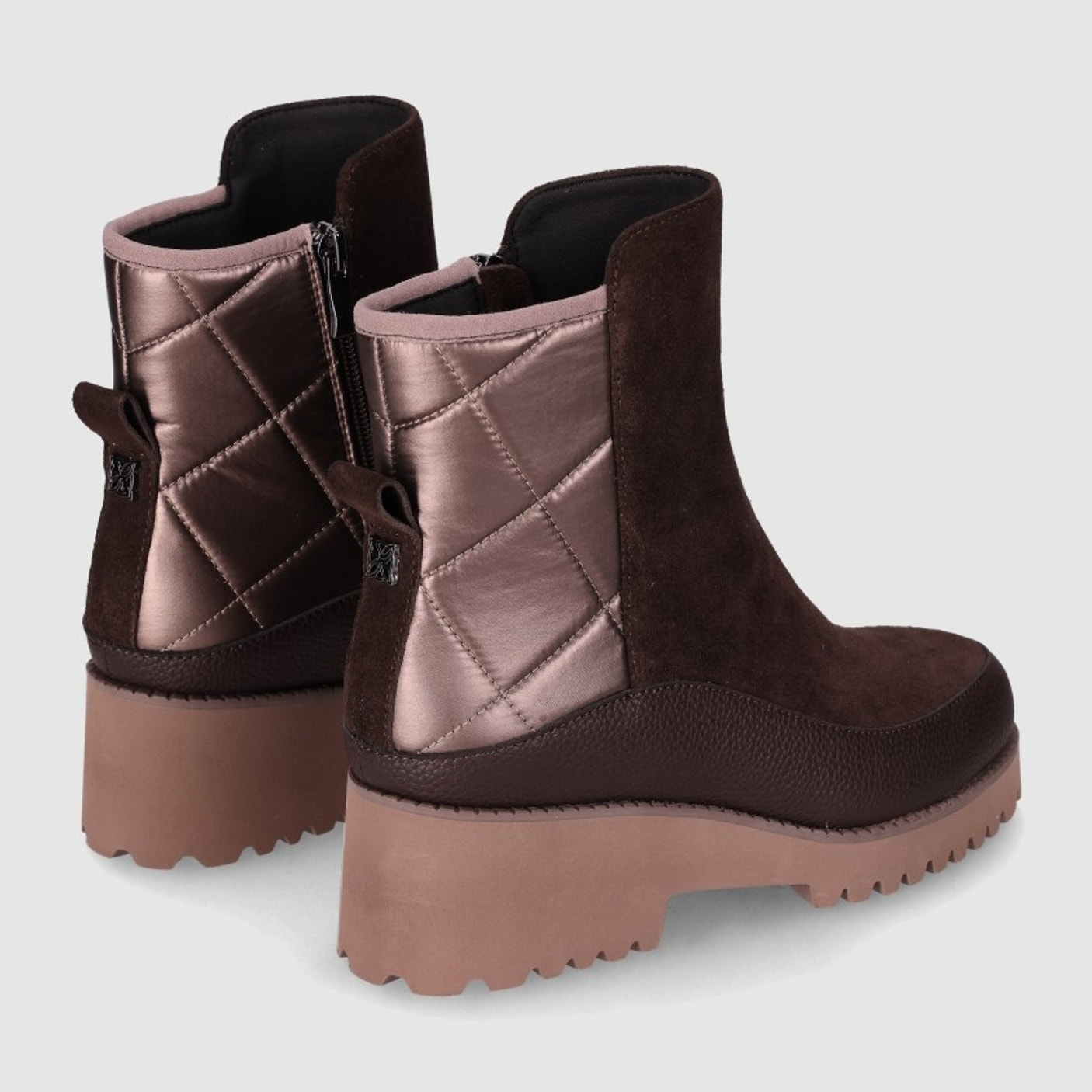 Botines de Serraje - Marron - Tacón: 5 cm