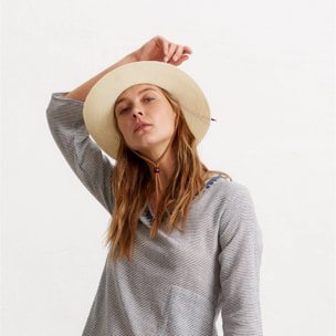 Sombrero playa tira cuero Blixem color blanco