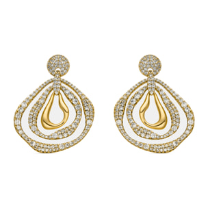 Pendientes con Circonita Brillante acabado oro 18k