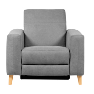 Fauteuil électrique relax tissu et pieds en bois - MARCO