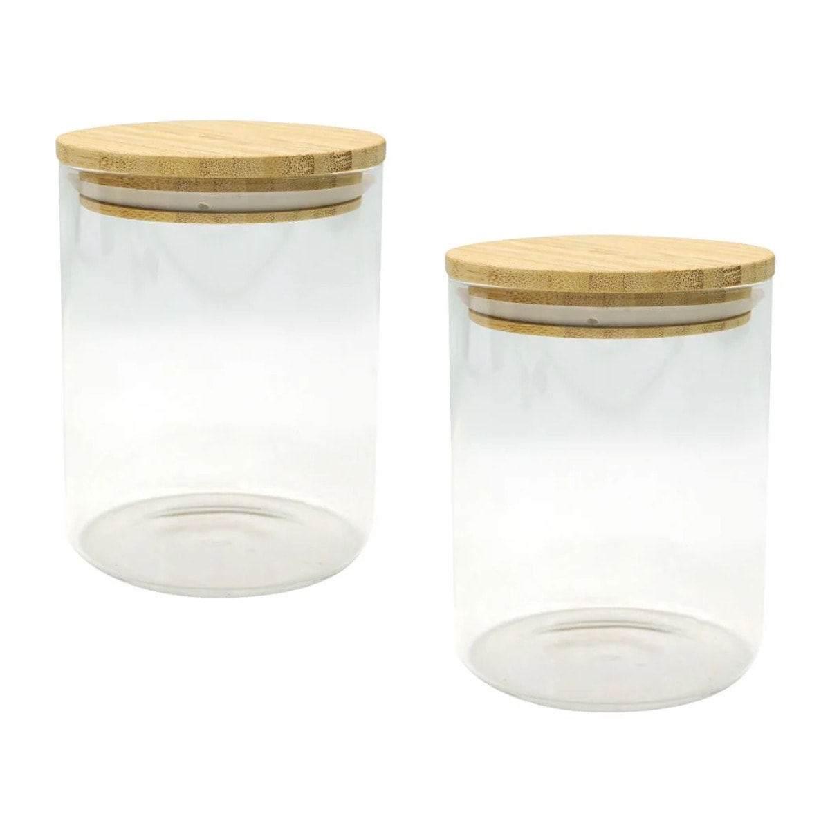 Ensemble de 2 Boîtes de conservation en verre avec couvercle en Bambou Fackelmann Eco Friendly