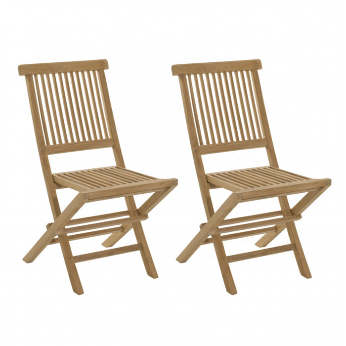 HARRIS - Ensemble de 2 chaises de jardin Java en bois Teck