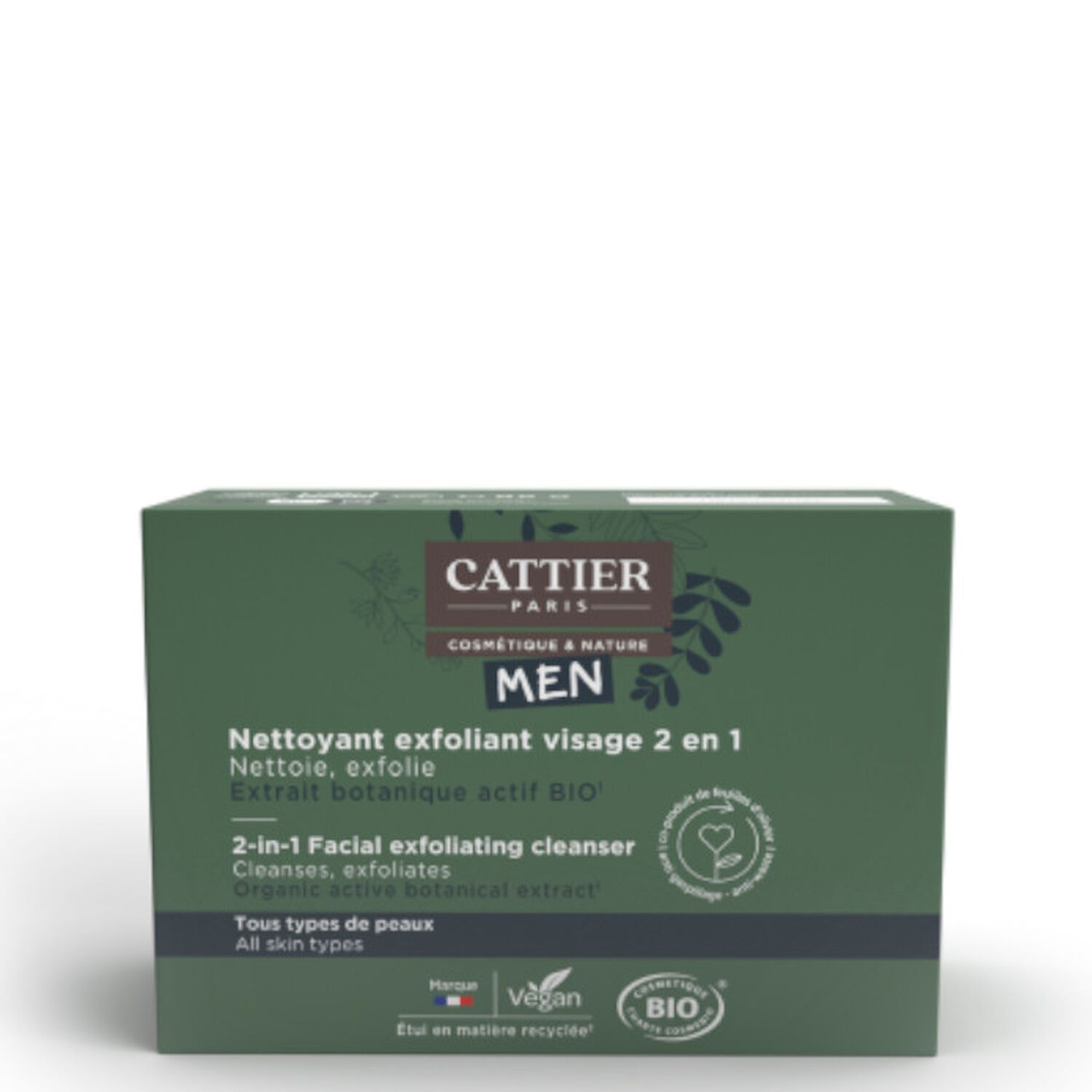 Nettoie et Exfolie - Nettoyant Exfoliant Visage Homme 2en1