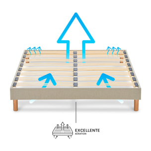 Sommier en Kit Lino 2 places | Beige