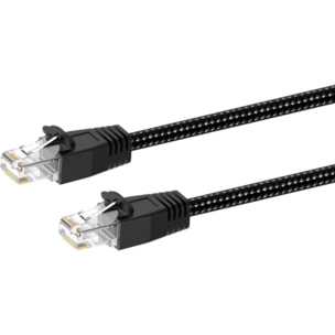 Câble Ethernet ADEQWAT RJ45 3M Droit CAT8 noir