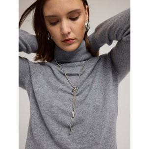 Motivi - Jersey de cuello alto en cachemira - Gris