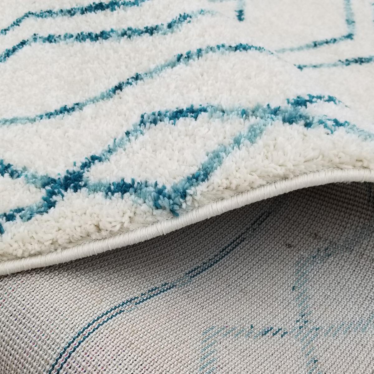 Tapis Manu crème et vert motif traditionnel berbère