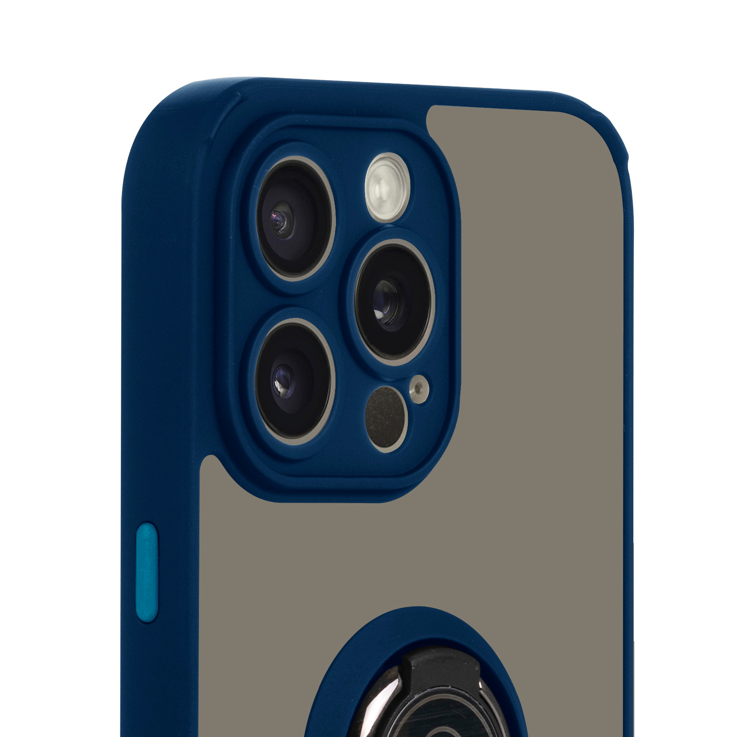 DAM Carcasa híbrida antigolpes Clampstand con protección de cámara para 14. Anillo de sujección plegable + modo stand. 7,43x1,31x14,95 Cm. Color: Azul Oscuro