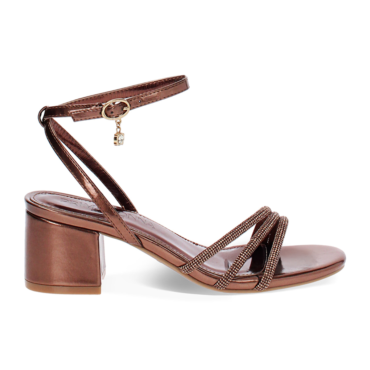 Sandalo donna rame chic, tacco 5,5 cm