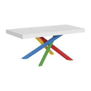 Mesa extensible 90x140/244 cm Volantis Premium Fresno Blanco estructura multicolor 4/B