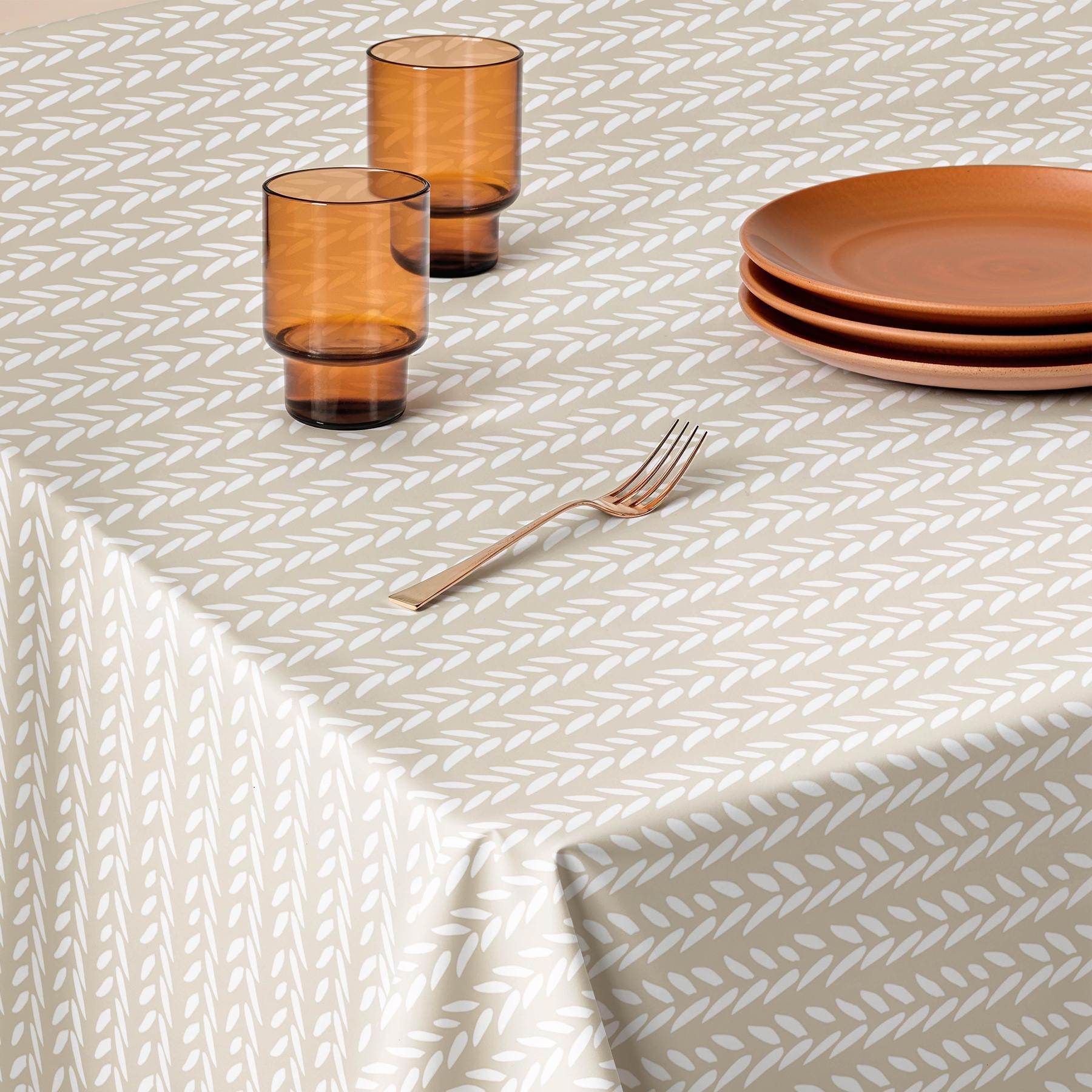 Nappe anti-taches NOAH BEIGE - en 100 % coton