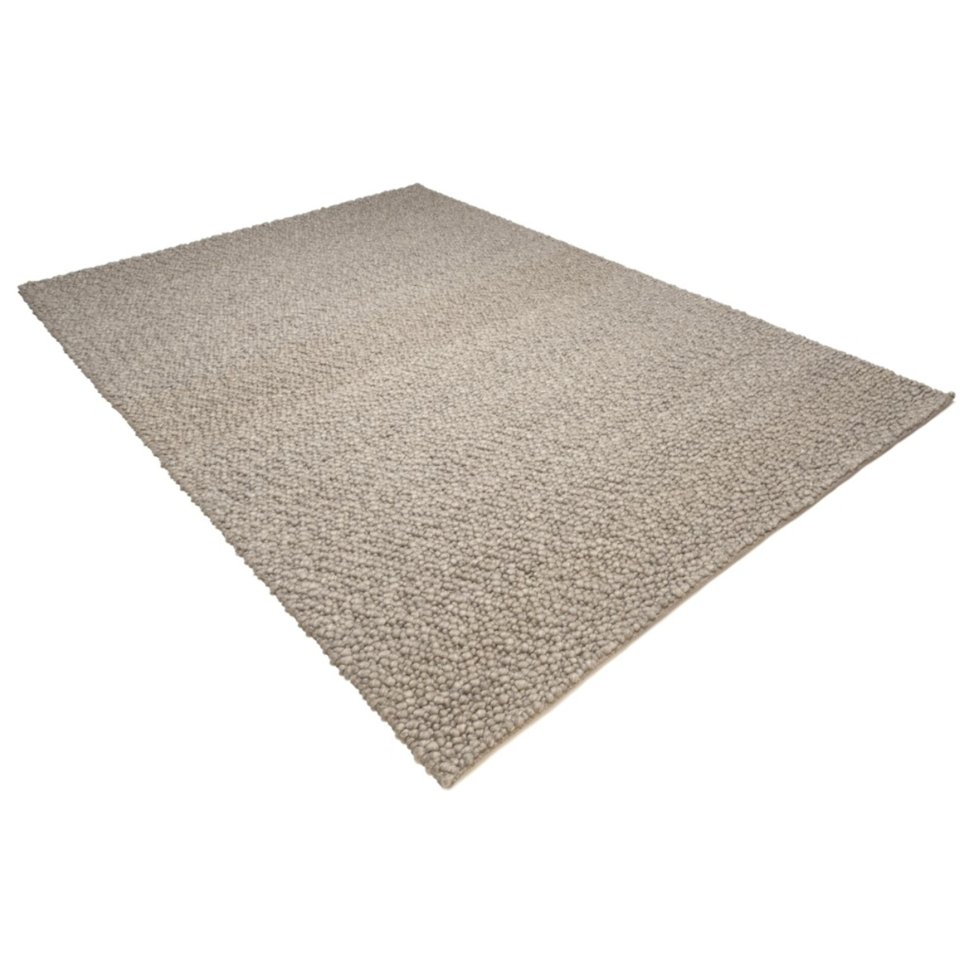 QUENTIN - Tapis rectangulaire 200x290cm en laine bouclée taupe