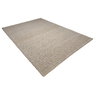 QUENTIN - Tapis rectangulaire 200x290cm en laine bouclée taupe