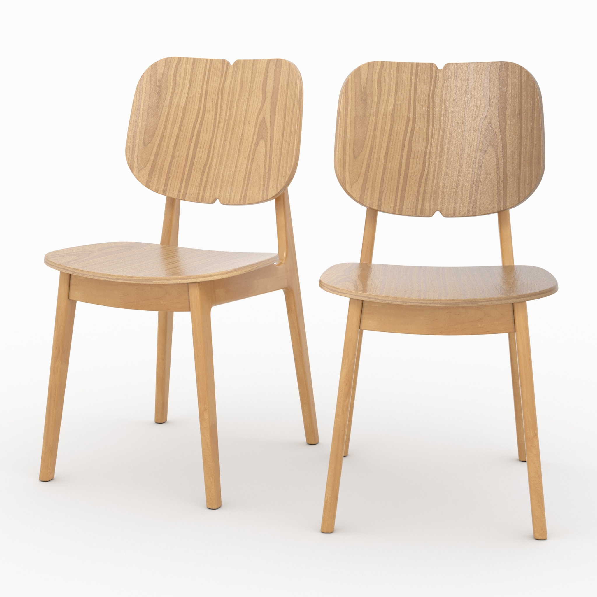 Lot de 2 chaises en bois clair - Clyde