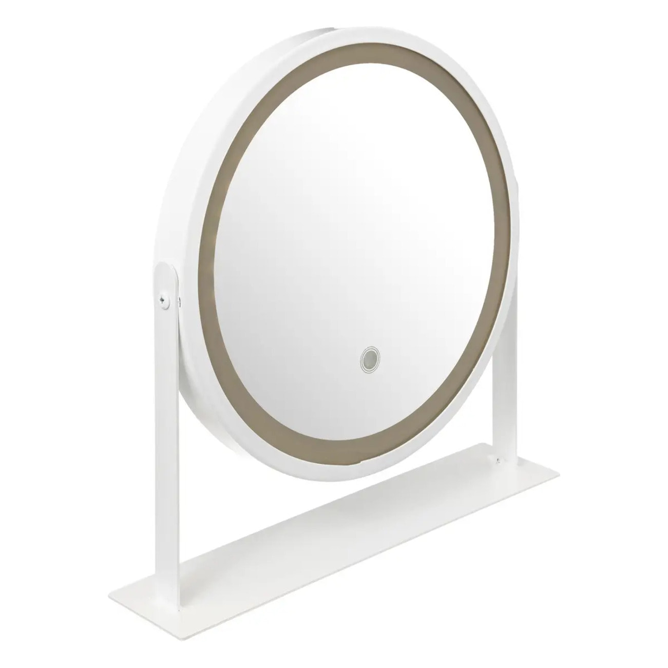 Miroir rond pivotant LED blanc