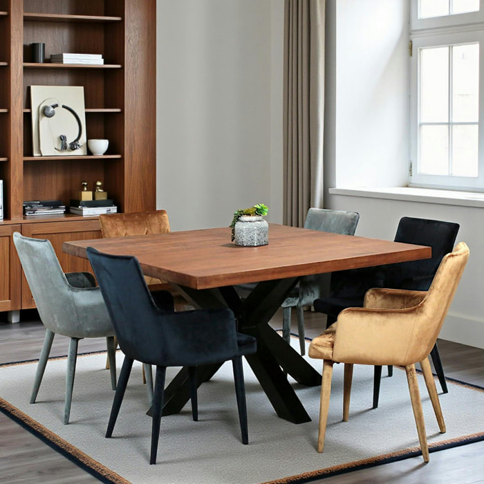 Fauteuil de table en velours doré (lot de 2) HAWAI