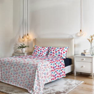 COMPLETO LETTO FANTASY, 100% Microfibra - PETALI