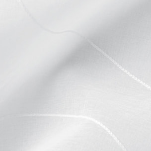 Tissu voile brodé sur fond sablé - Blanc