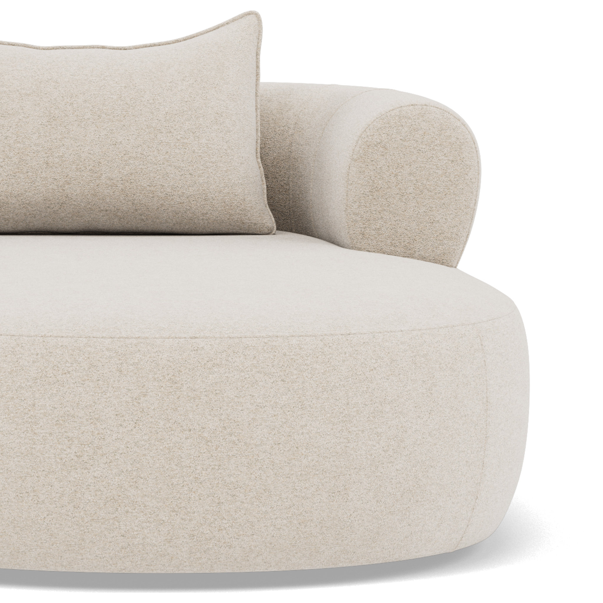 Angela - canapé d'angle droit 4 places en velours texturé - Beige