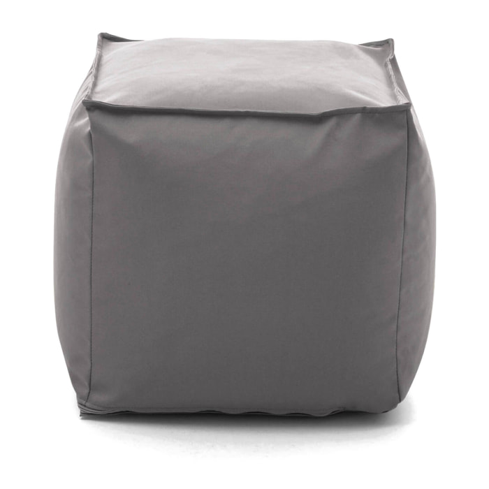 Pouf Annalaura, Pouf multifunzione, 100% Made in Italy, Poltroncina relax in tessuto imbottito, Cm 45x45h45, Grigio