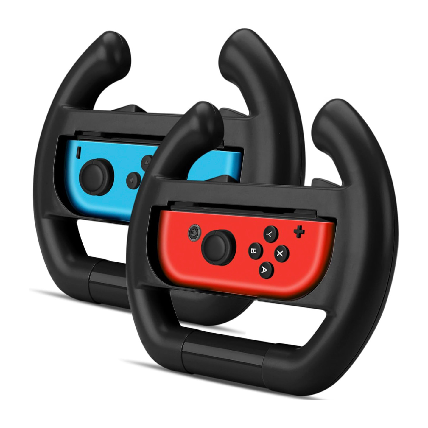 DAM Volante Dobe para mando Joy-Con de Switch. Incluye 2 unidades. 15,5x6,5x12,1 Cm. Color: Negro