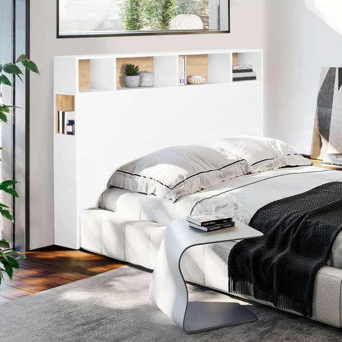 Tête de lit Léo blanche avec rangements 145cm