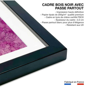 Poster fuchsia Affiche sous cadre noir