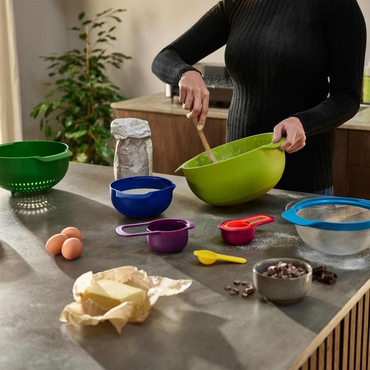 Nest™ ensemble compact de 9 bols mélangeurs, multicolore (40031)