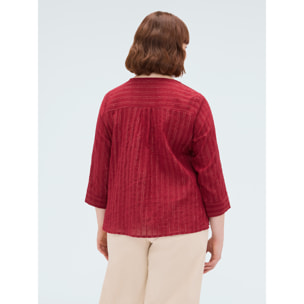 Fiorella Rubino - Blusa a righe in cotone - Bordeaux