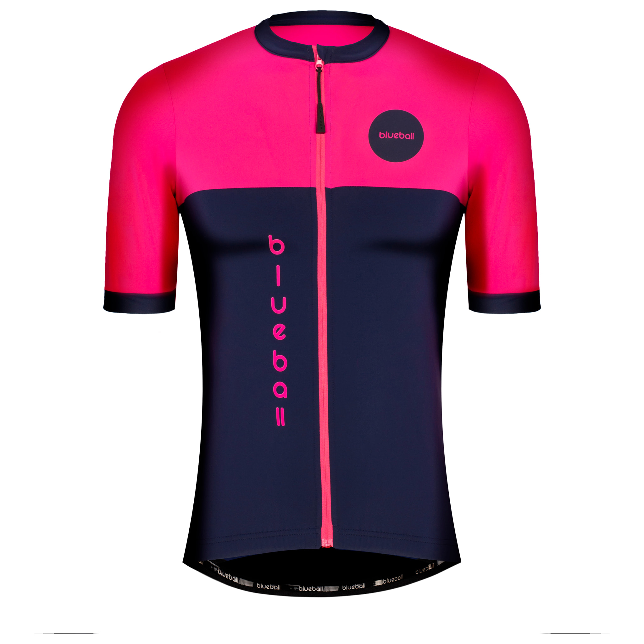 Camiseta ciclista hombre manga corta color rosa y azul