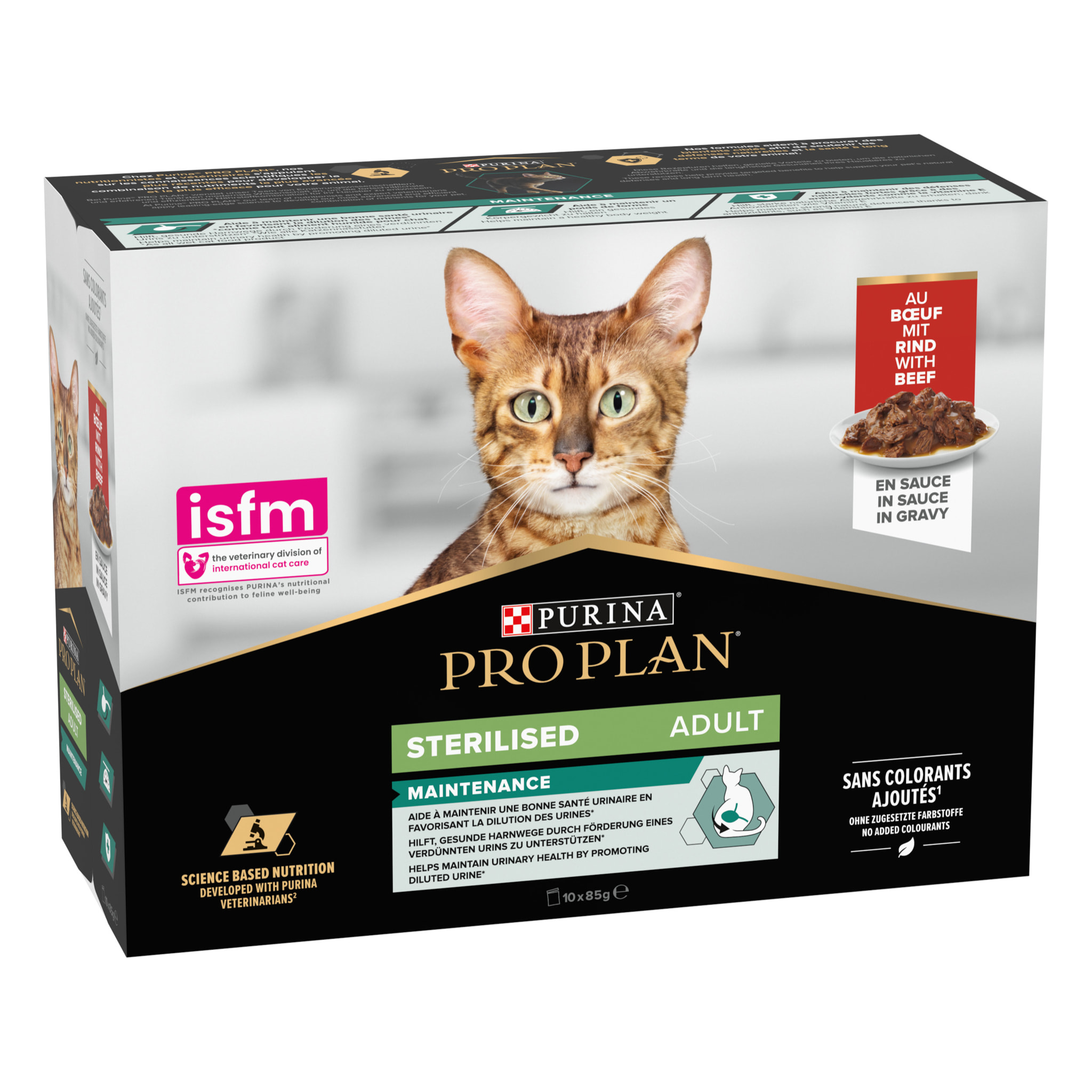PRO PLAN Adult STERILISED MAINTENANCE Boeuf Sauce 10x85g