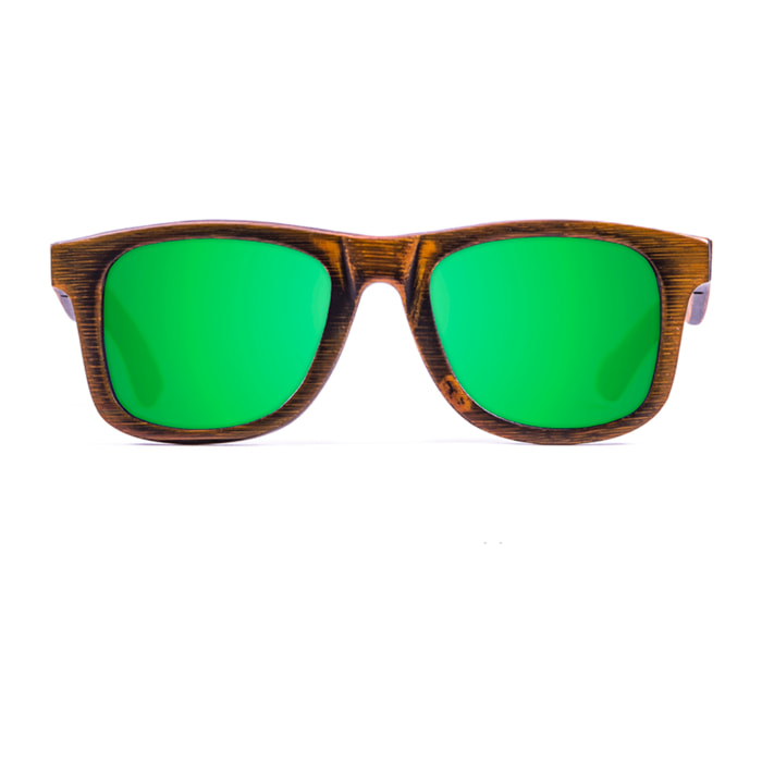 Gafas de sol KAU DF - Negro bambú / Polarizada verde revo