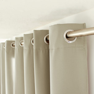 Rideau uni à oeillets - Taupe