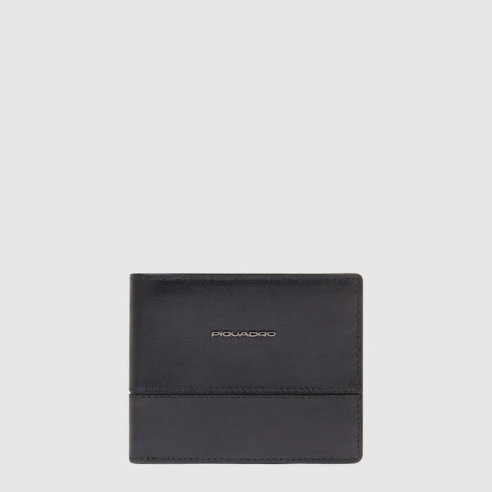 Piquadro Portafogli con portamonete, porta carte di credito, volantino staccabile e protezione RFID