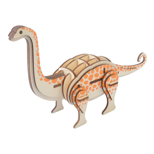 Maqueta 3D de madera. Brontosaurus. 36 piezas.