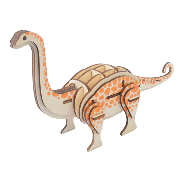 Maqueta 3D de madera. Brontosaurus. 36 piezas.