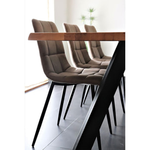 Set 2 sedie da pranzo Middelfart in microfibra marrone chiaro con gambe nere